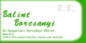 balint borcsanyi business card